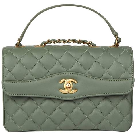 coco chanel green bag.